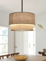 Load image into Gallery viewer, Double Fabric Drum Pendant Lamp
