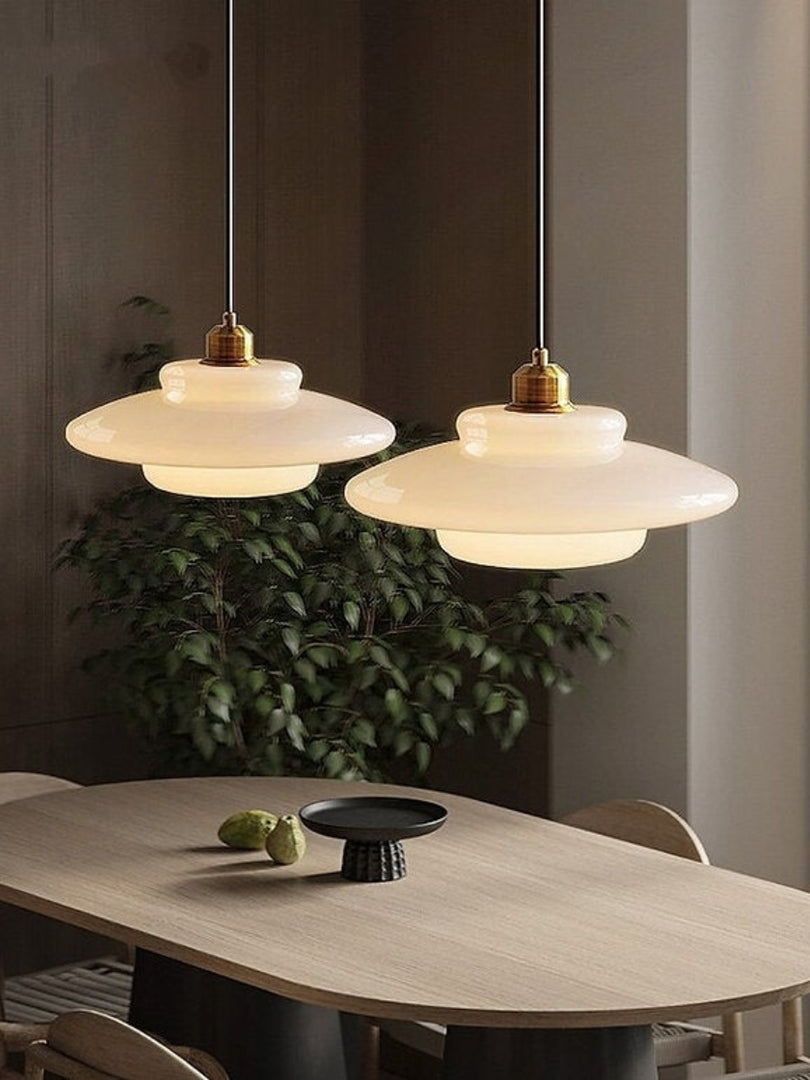 Modern Milk Glass Pendant Light