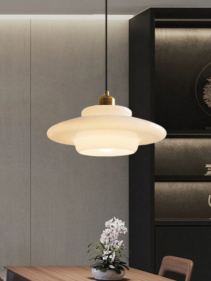 Modern Milk Glass Pendant Light