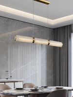 Load image into Gallery viewer, Postmodern Light Luxury Long Strip Pollit Alabaster Chandelier
