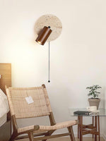 Load image into Gallery viewer, Wabi-Sabi Style Travertine Cylinder Wall Lamp with Pull-chain Switch
