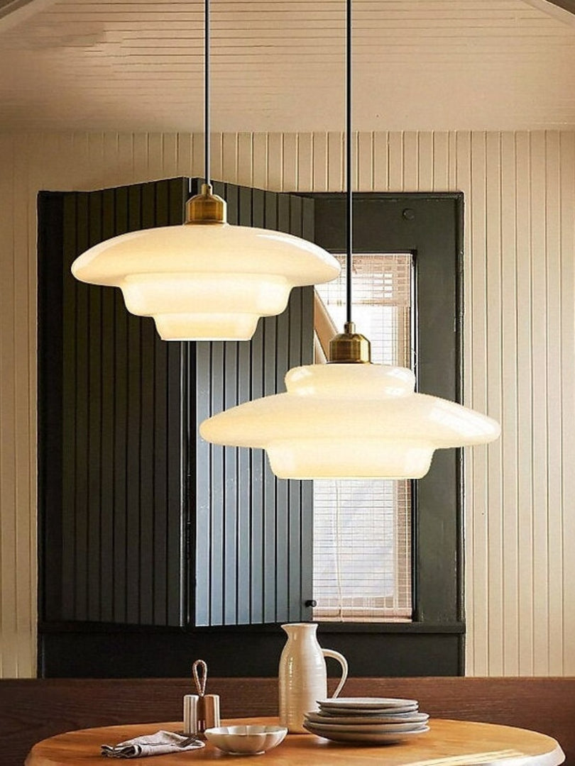 Modern Milk Glass Pendant Light