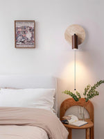 Load image into Gallery viewer, Wabi-Sabi Style Travertine Cylinder Wall Lamp with Pull-chain Switch
