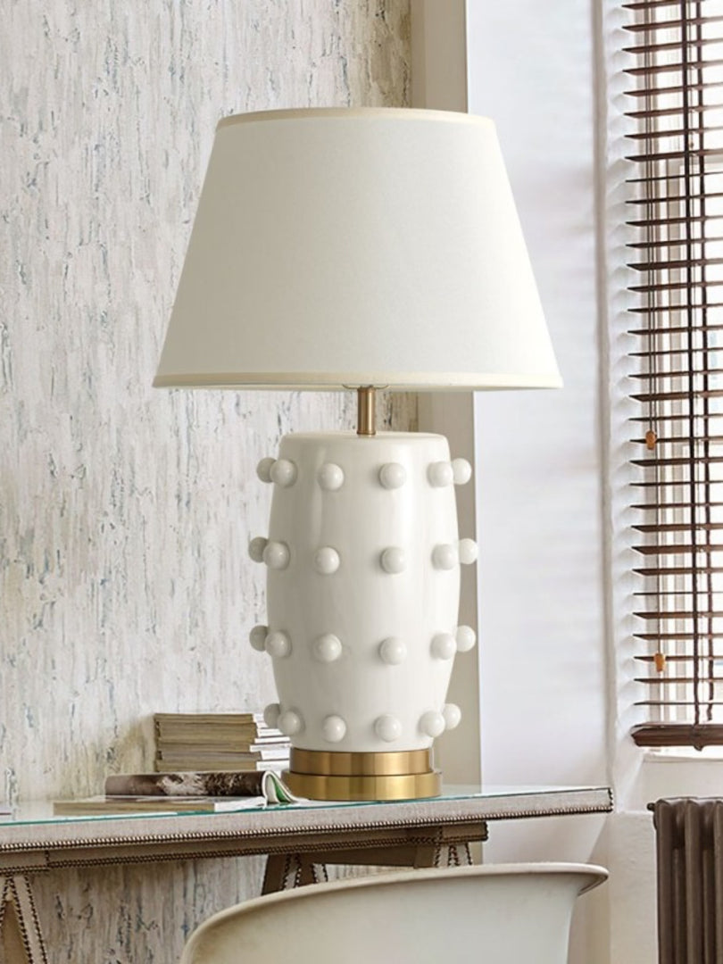 Retro Tapered Shade Ceramic Dot Table Lamp