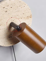 Load image into Gallery viewer, Wabi-Sabi Style Travertine Cylinder Wall Lamp with Pull-chain Switch
