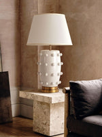 Load image into Gallery viewer, Retro Tapered Shade Ceramic Dot Table Lamp
