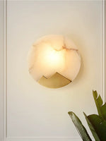 Load image into Gallery viewer, Stylish Contemporary Circular Crom Alabaster Wall Lamp
