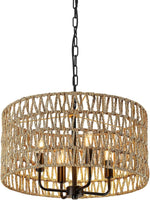 Load image into Gallery viewer, Bohemian Rattan Farmhouse Chandelier For Bedroom
