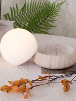 Load image into Gallery viewer, Cream Style Semi-Round Travertine Table Lamp
