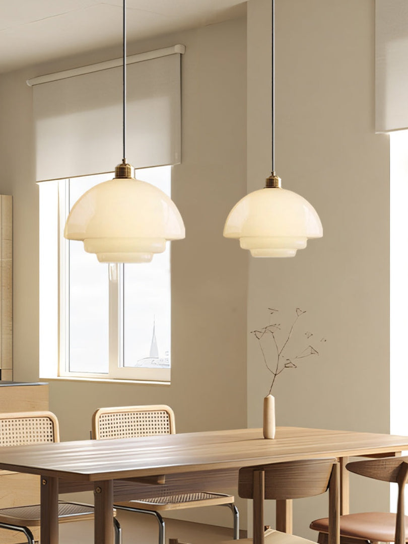 Modern Milk Glass Pendant Light