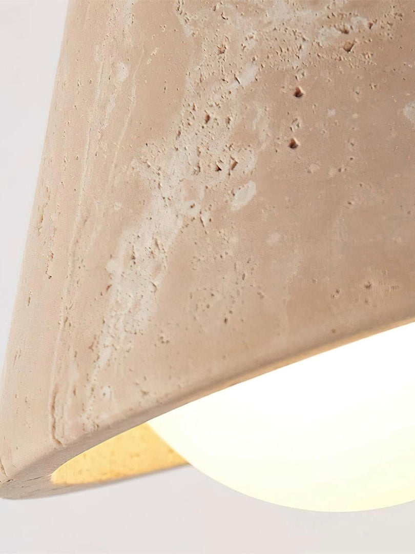 Wabi-Sabi Style Travertine Cone Shade Wall Light