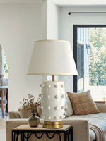 Load image into Gallery viewer, Retro Tapered Shade Ceramic Dot Table Lamp
