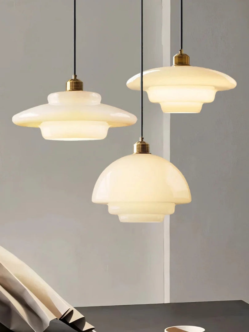 Modern Milk Glass Pendant Light