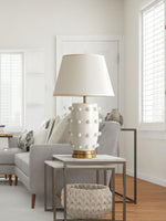 Load image into Gallery viewer, Retro Tapered Shade Ceramic Dot Table Lamp
