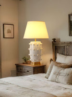 Load image into Gallery viewer, Retro Tapered Shade Ceramic Dot Table Lamp
