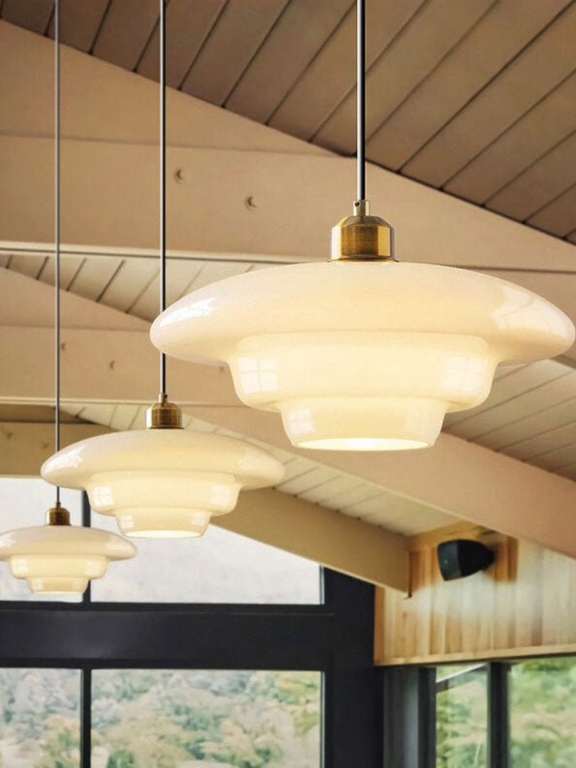 Modern Milk Glass Pendant Light