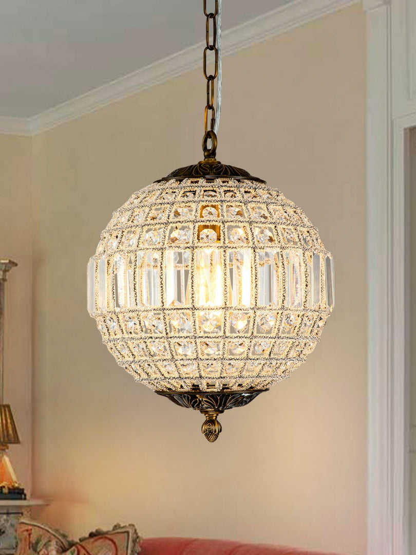 Antique Bronze Jewel Ball Chandelier