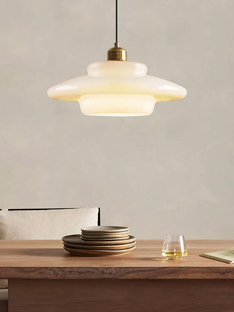 Modern Milk Glass Pendant Light