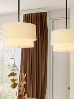 Load image into Gallery viewer, Double Fabric Drum Pendant Lamp
