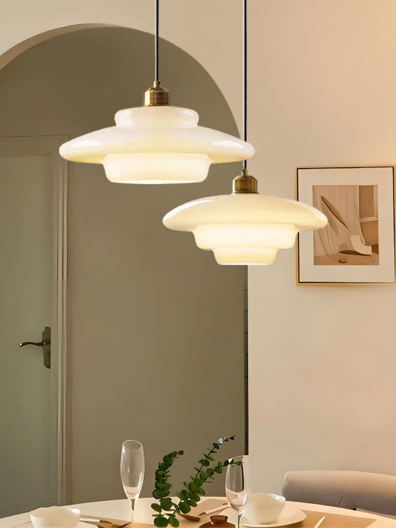 Modern Milk Glass Pendant Light