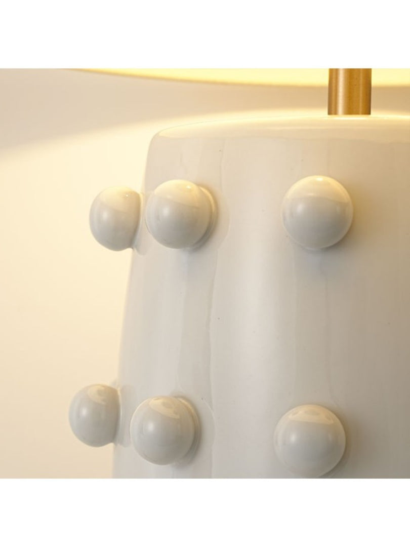 Retro Tapered Shade Ceramic Dot Table Lamp