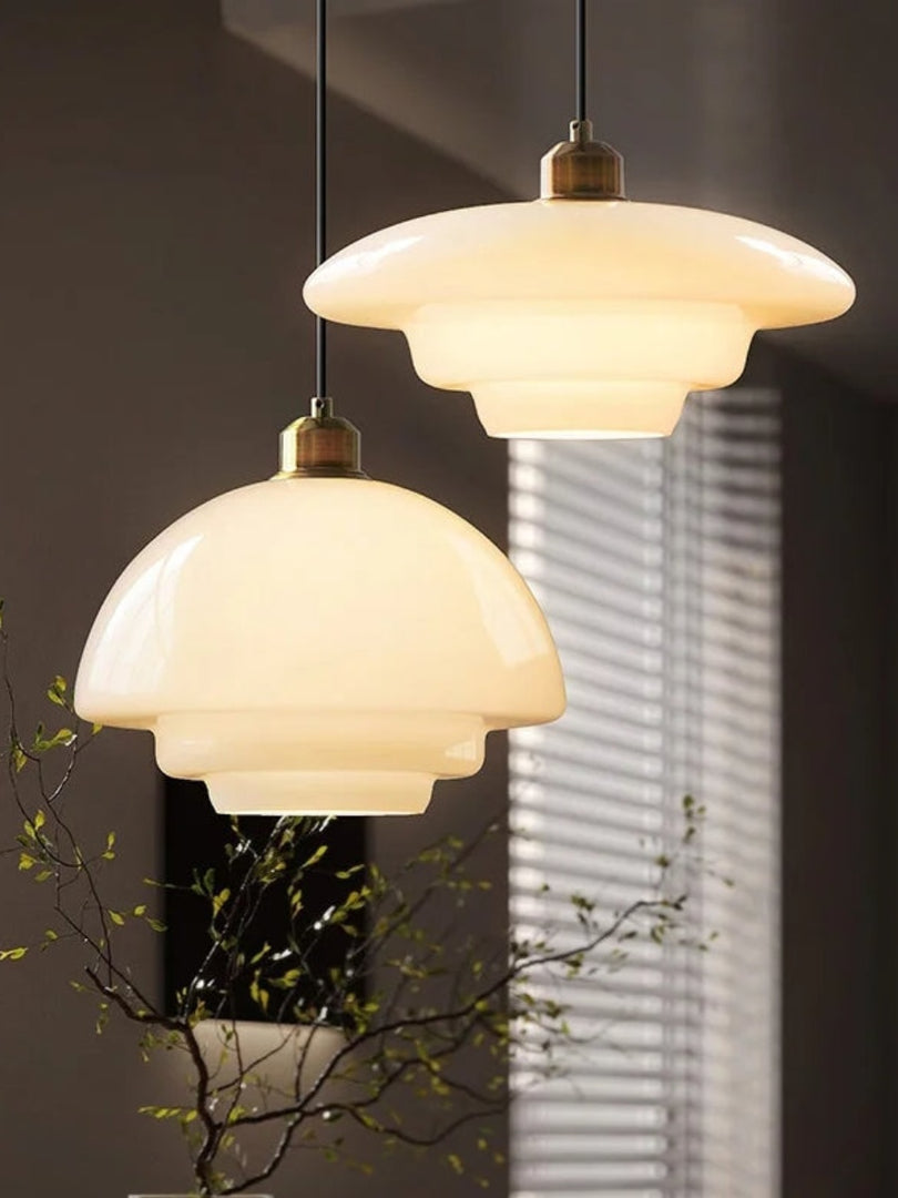 Modern Milk Glass Pendant Light