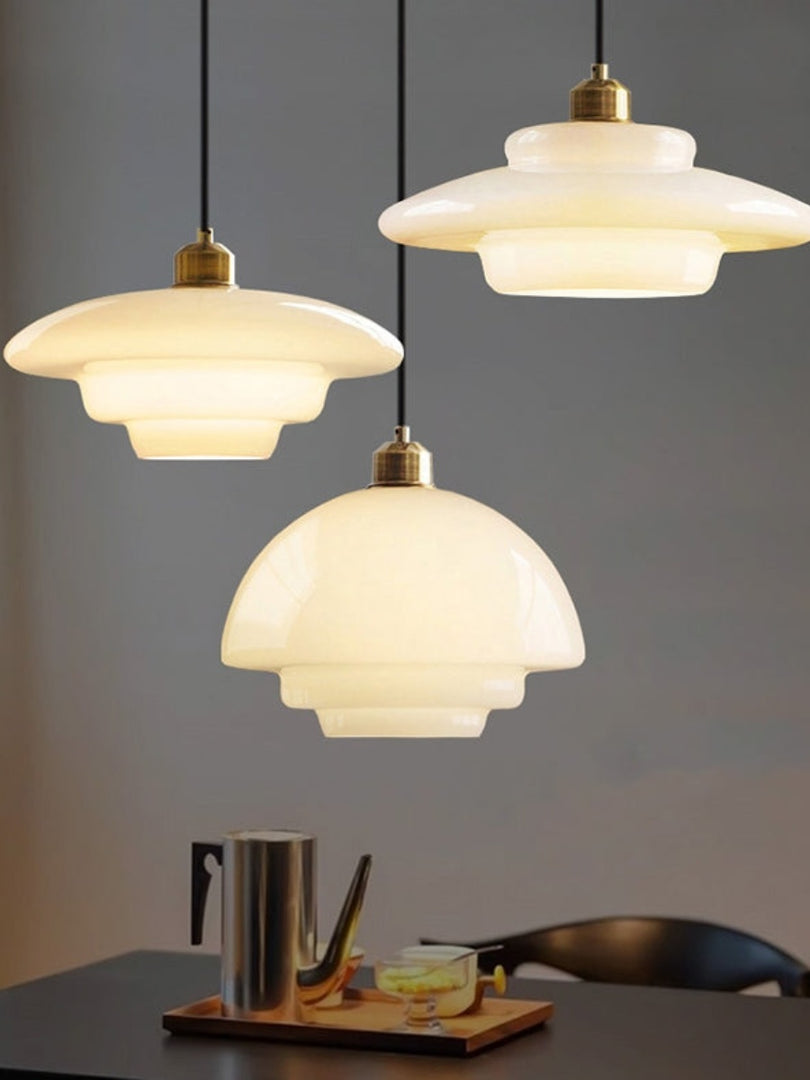 Modern Milk Glass Pendant Light