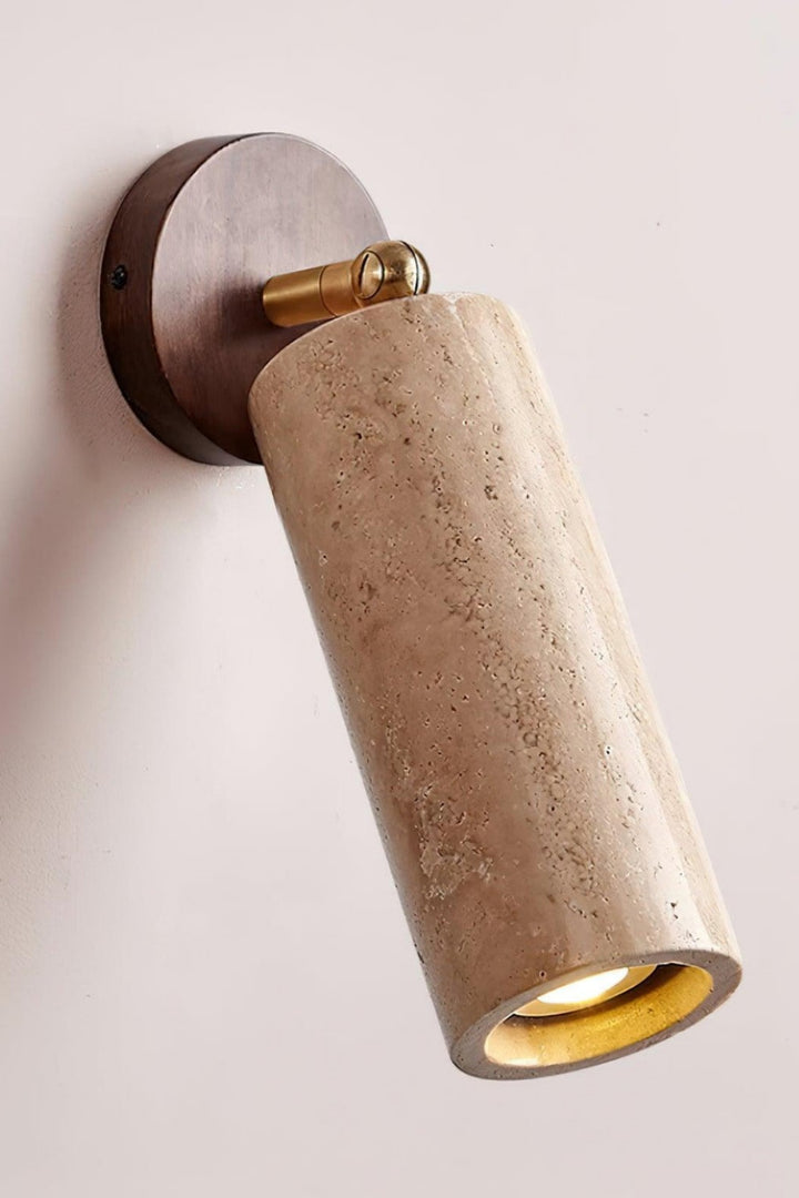 Cylindrical Travertine Wall Light