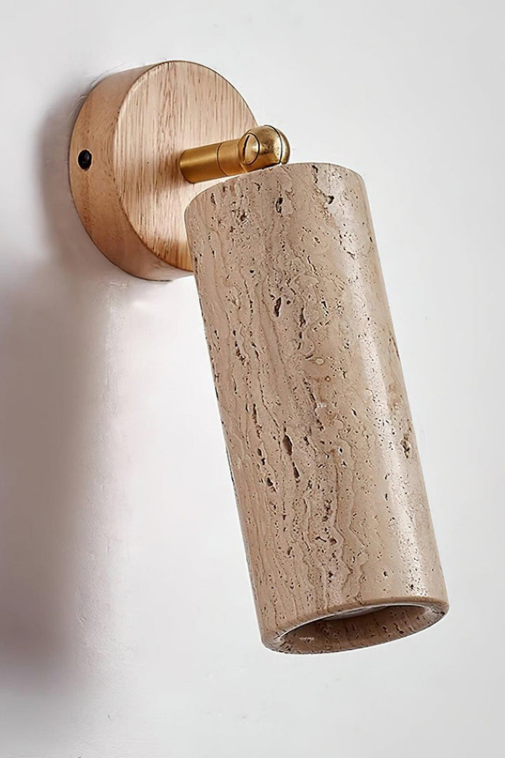 Cylindrical Travertine Wall Light