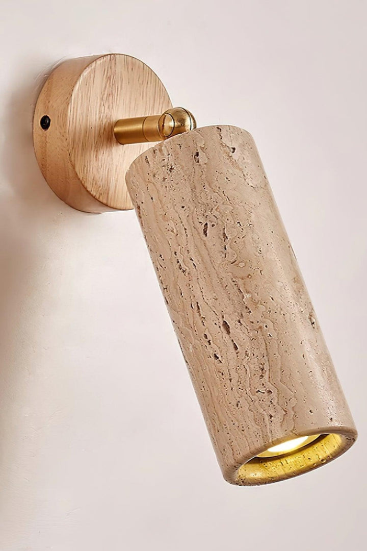 Cylindrical Travertine Wall Light