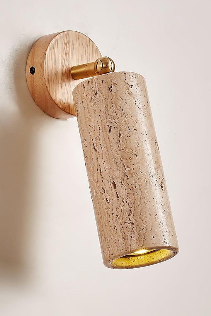 Cylindrical Travertine Wall Light