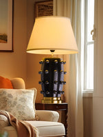 Load image into Gallery viewer, Retro Tapered Shade Ceramic Dot Table Lamp
