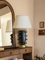 Load image into Gallery viewer, Retro Tapered Shade Ceramic Dot Table Lamp
