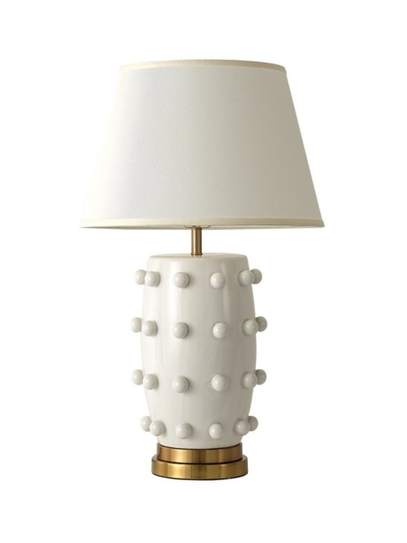 Retro Tapered Shade Ceramic Dot Table Lamp