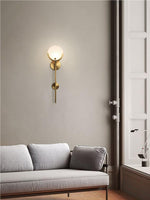 Load image into Gallery viewer, Light Luxury Long Style Round Antoinett Alabaster Wall Sconce Lighting
