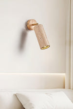 Load image into Gallery viewer, Cylindrical Travertine Wall Light
