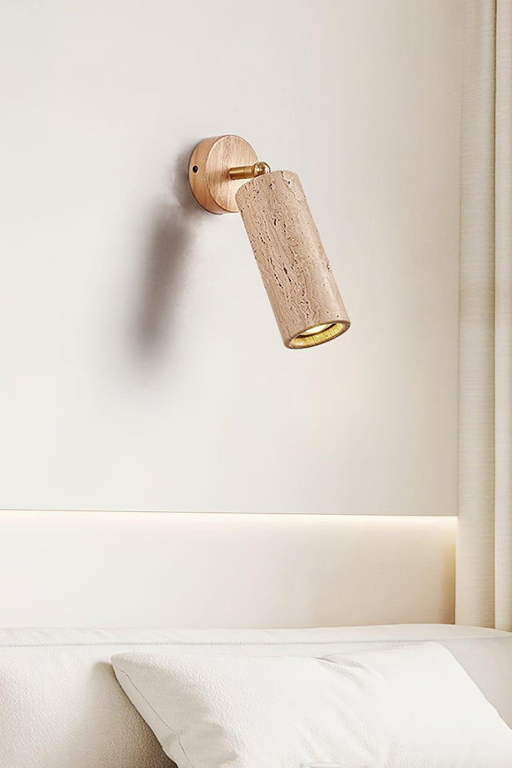 Cylindrical Travertine Wall Light