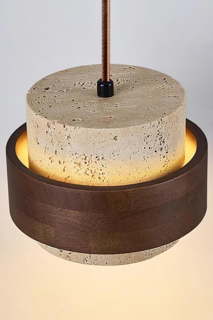 Cylindrical Modern Design Travertine Pendant Lamp