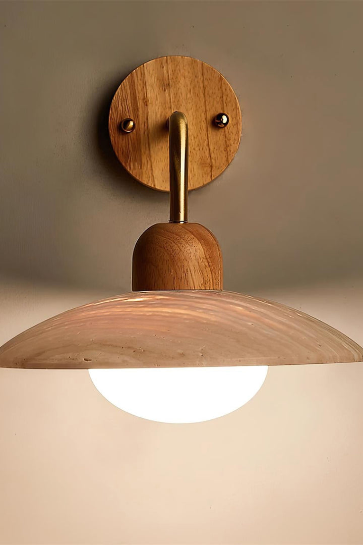 Modern Design Disc Travertine Wall Light