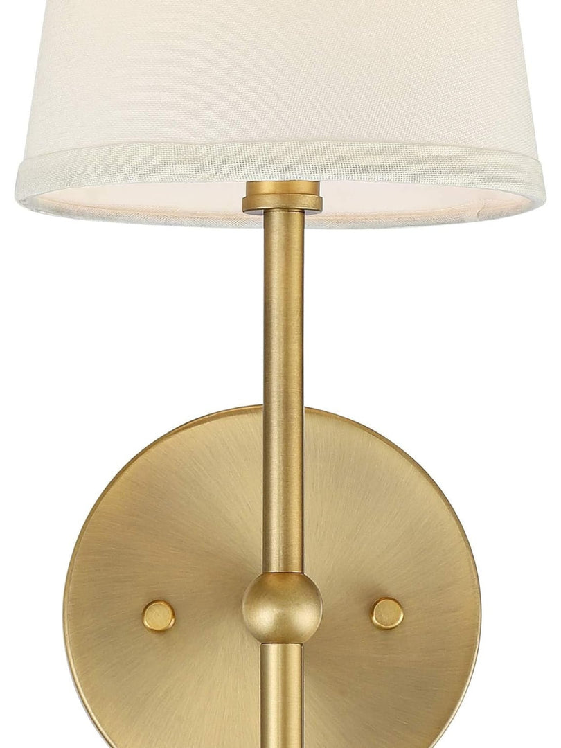 Nordic Rustic Brass Fabric Wall Lamp