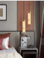 Load image into Gallery viewer, New Chinese Style Long Strip Whitehe Alabaster Hanging Light
