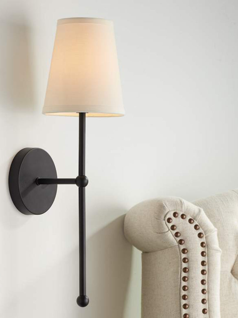 Nordic Rustic Brass Fabric Wall Lamp