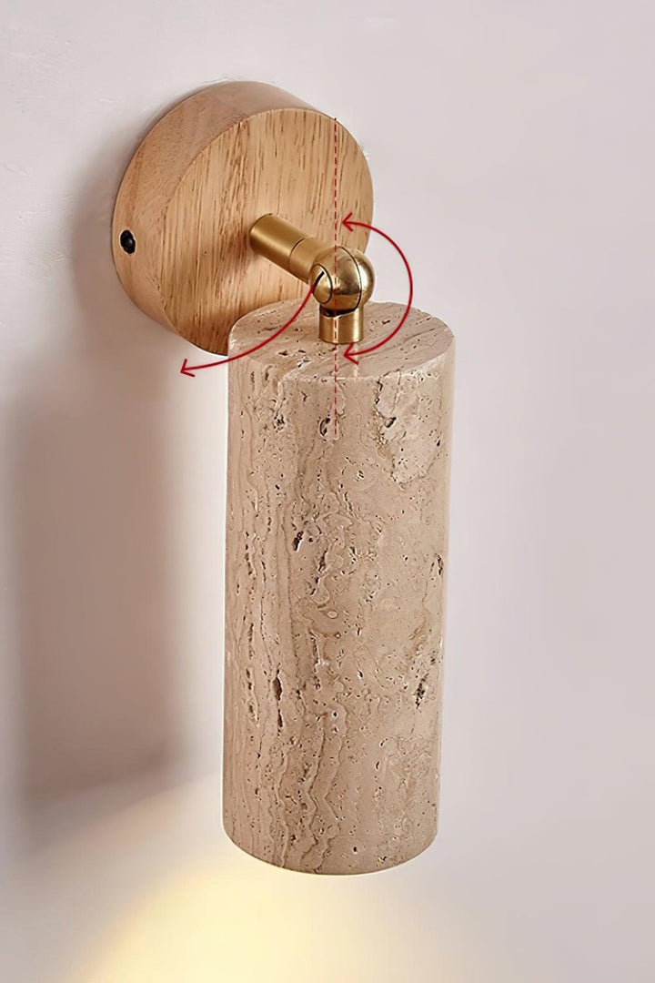 Cylindrical Travertine Wall Light