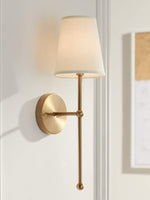 Load image into Gallery viewer, Nordic Rustic Brass Fabric Wall Lamp
