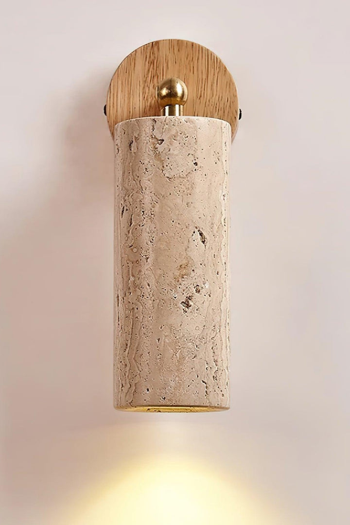 Cylindrical Travertine Wall Light