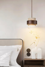 Load image into Gallery viewer, Cylindrical Modern Design Travertine Pendant Lamp
