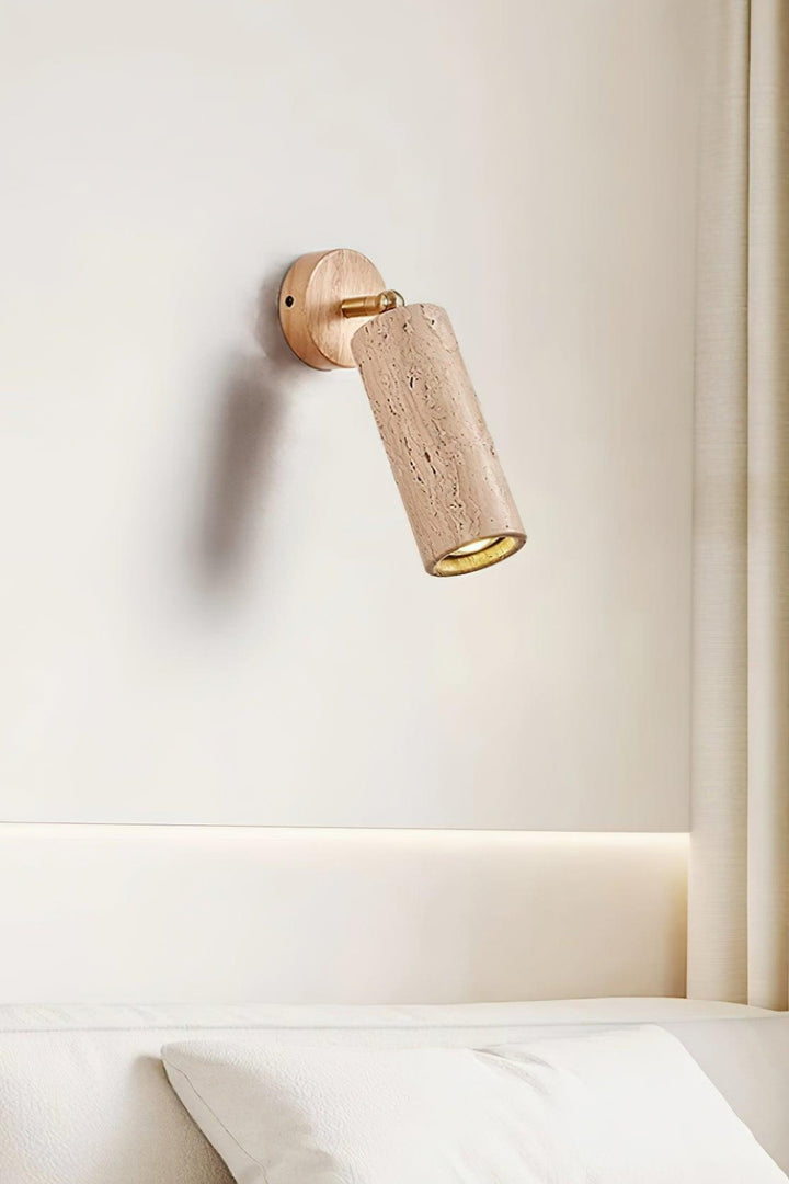 Cylindrical Travertine Wall Light