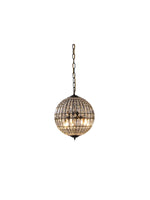 Load image into Gallery viewer, French Antique Brass Crystal Globe Chandelier
