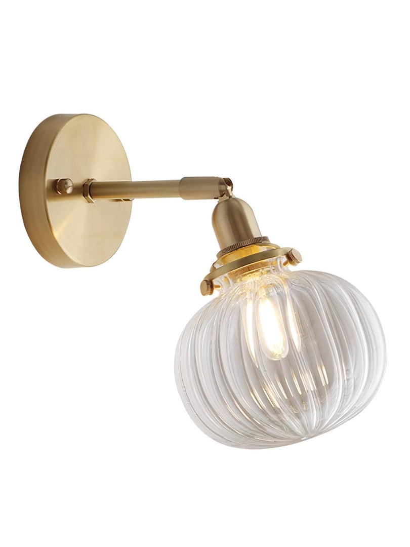 Vintage Brass Pumpkin Aisle Wall Light