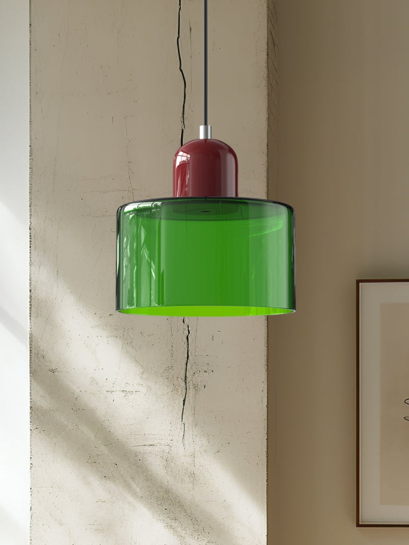 Creative Morandi Cylinder Glass Pendant Light